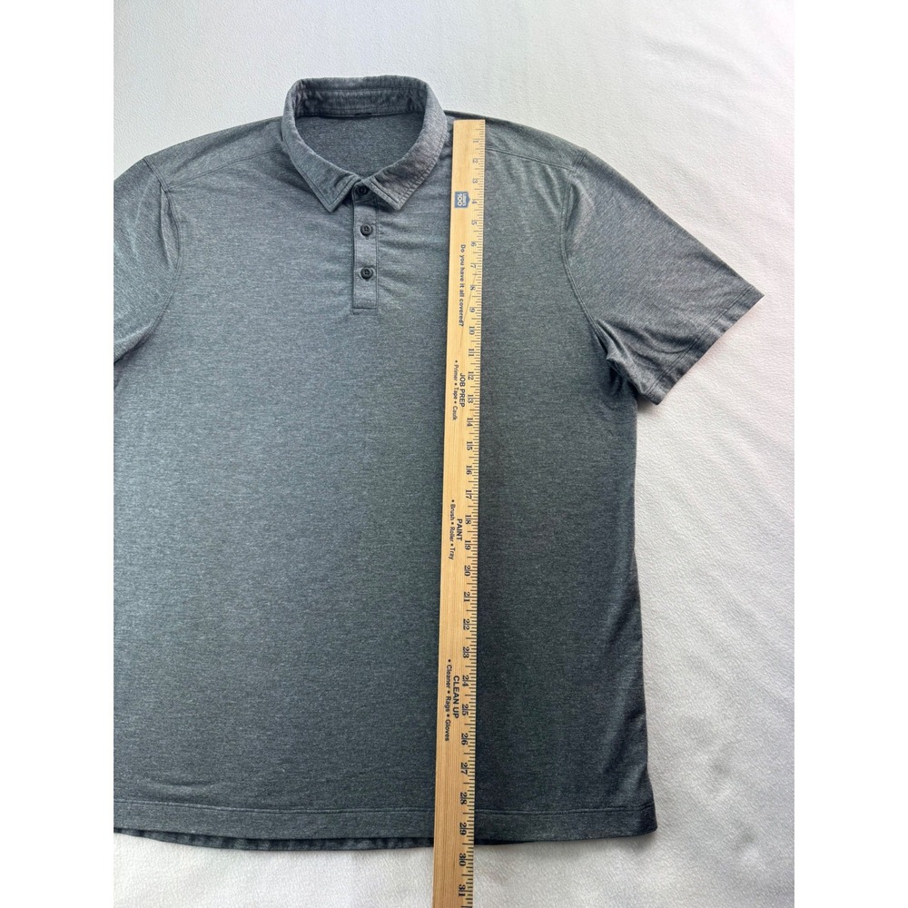 Lululemon Mens Grey Short Sleeve Polo Shirt Size XL Slim Modern Wicking‎ Light - Picture 9 of 16